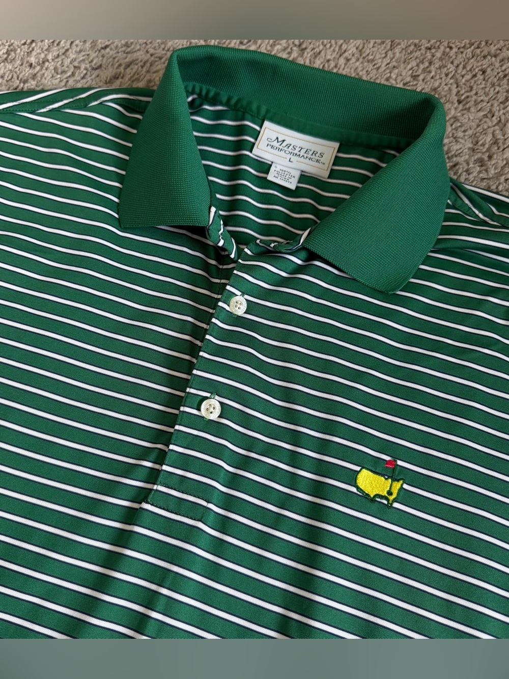 Masters Performance Striped Short Sleeve Golf Polo